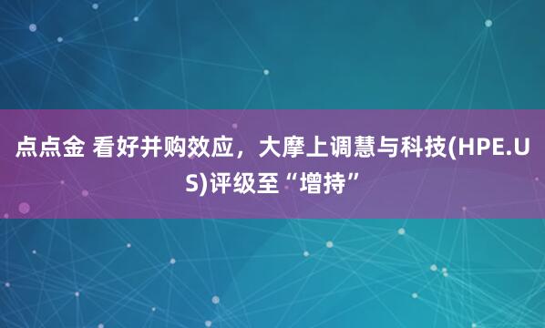 点点金 看好并购效应，大摩上调慧与科技(HPE.US)评级至“增持”